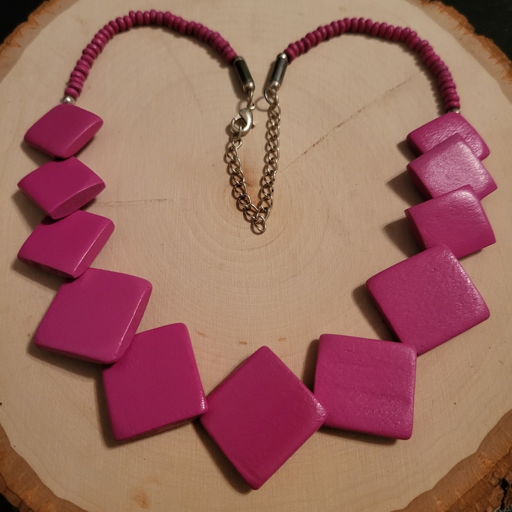 Wooden Squares Necklace